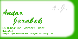 andor jerabek business card